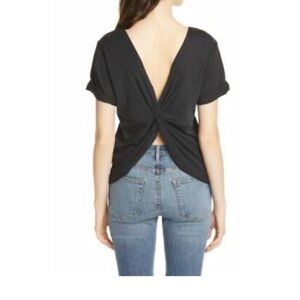NWT Joie Black Twist-Back Top